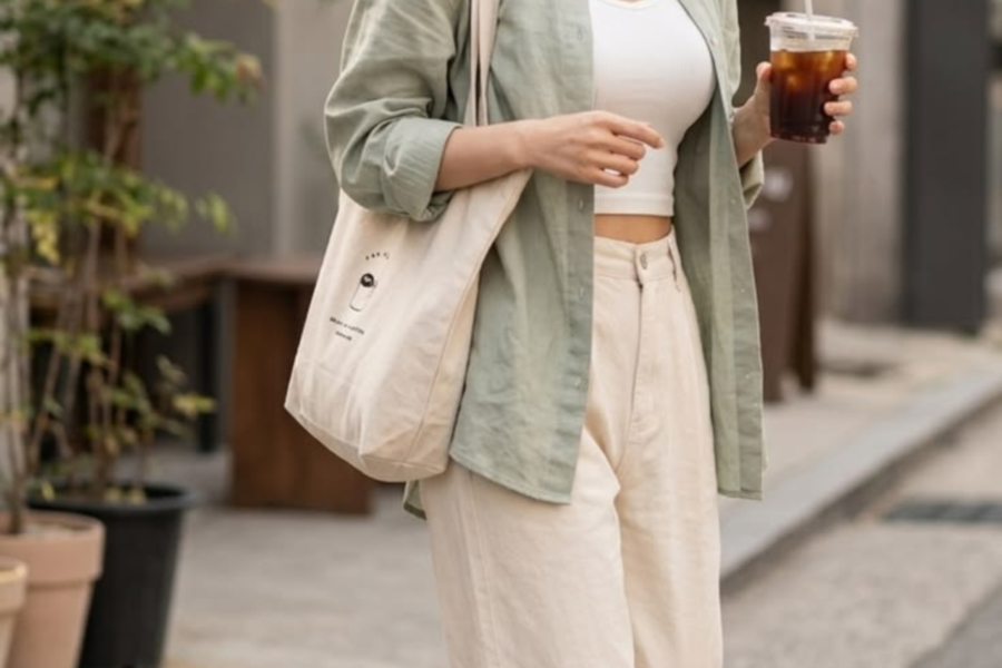 crop top outfits korean style